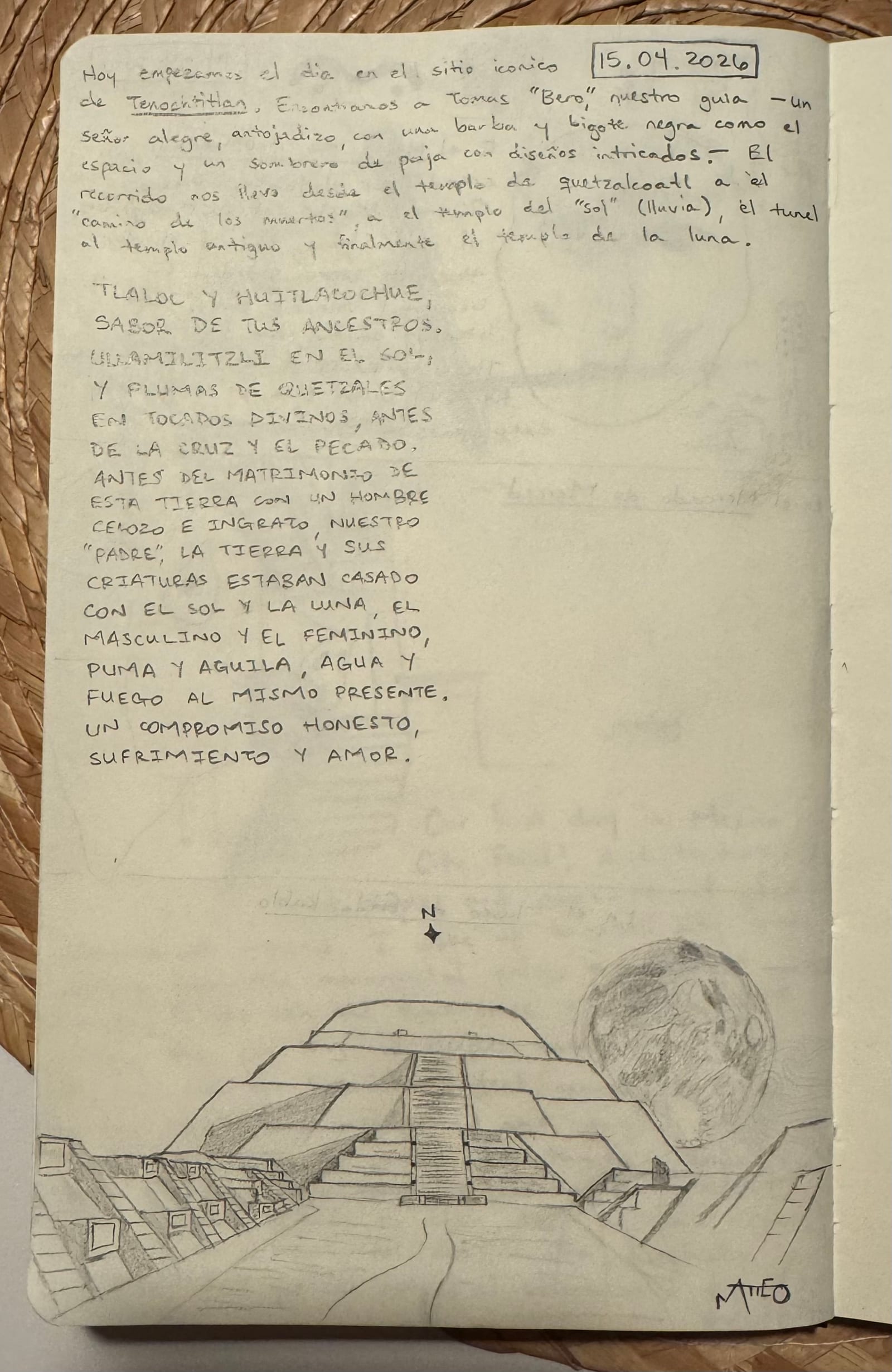 Handwritten poem on notebook paper.